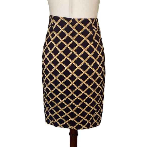 J. McLaughlin Black & Tan Bamboo Trellis Pencil Skirt - 2 - Picture 5 of 10